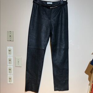 Toskana Black Leather-Style Trousers